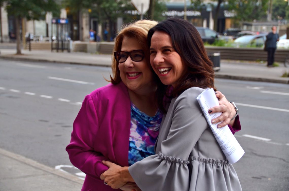 Anne-France Goldwater and Valérie Plante.